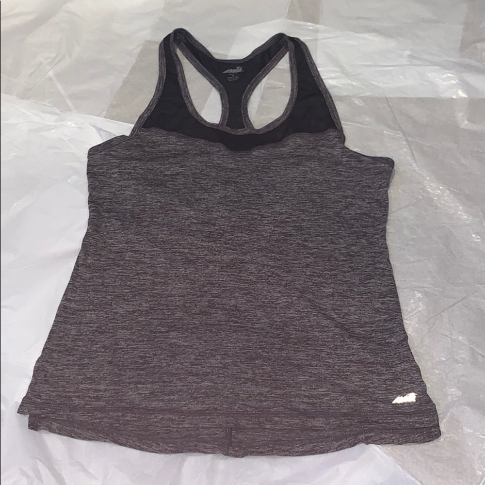 AVIA Black and Grey Workout Tank Top